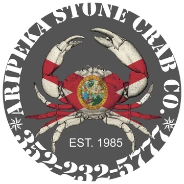 Aripeka Stone Crab Co. badge, established 1985